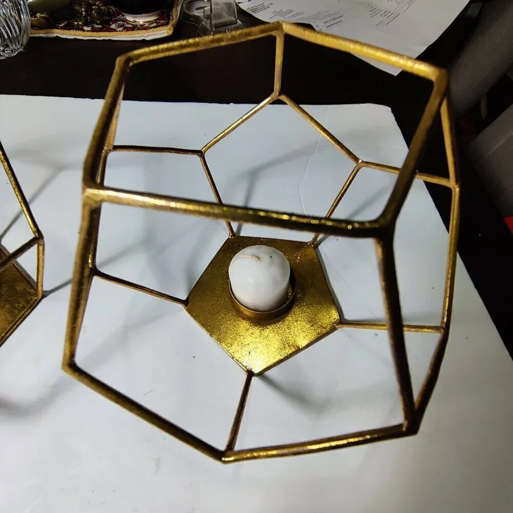 Geometric Tea Lights, group of two, designed by Nate Berkus